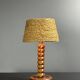 Mid-Century modern brutalist wood turned table lamp Charles Dudouyt style