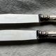 Set of 12 silver-plated metal table knives in Art Nouveau style.