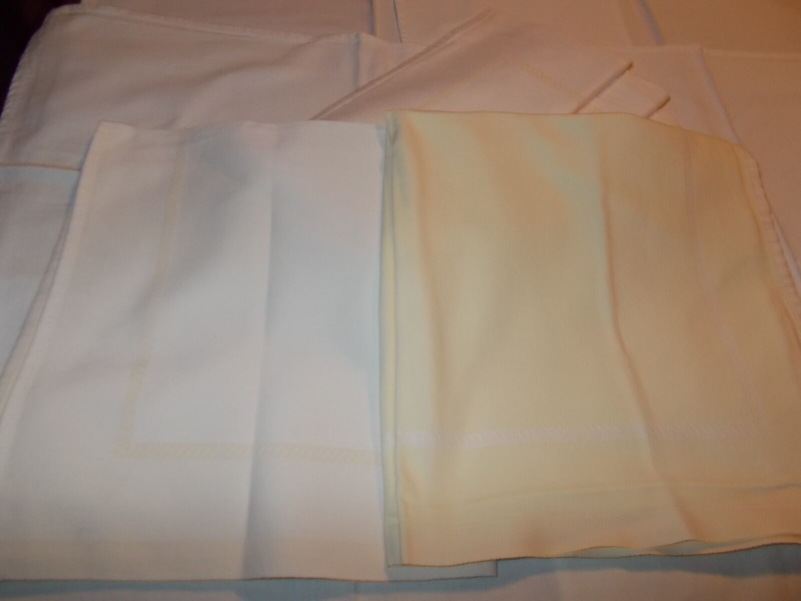 Lot of 6 large white cotton napkins ecru
