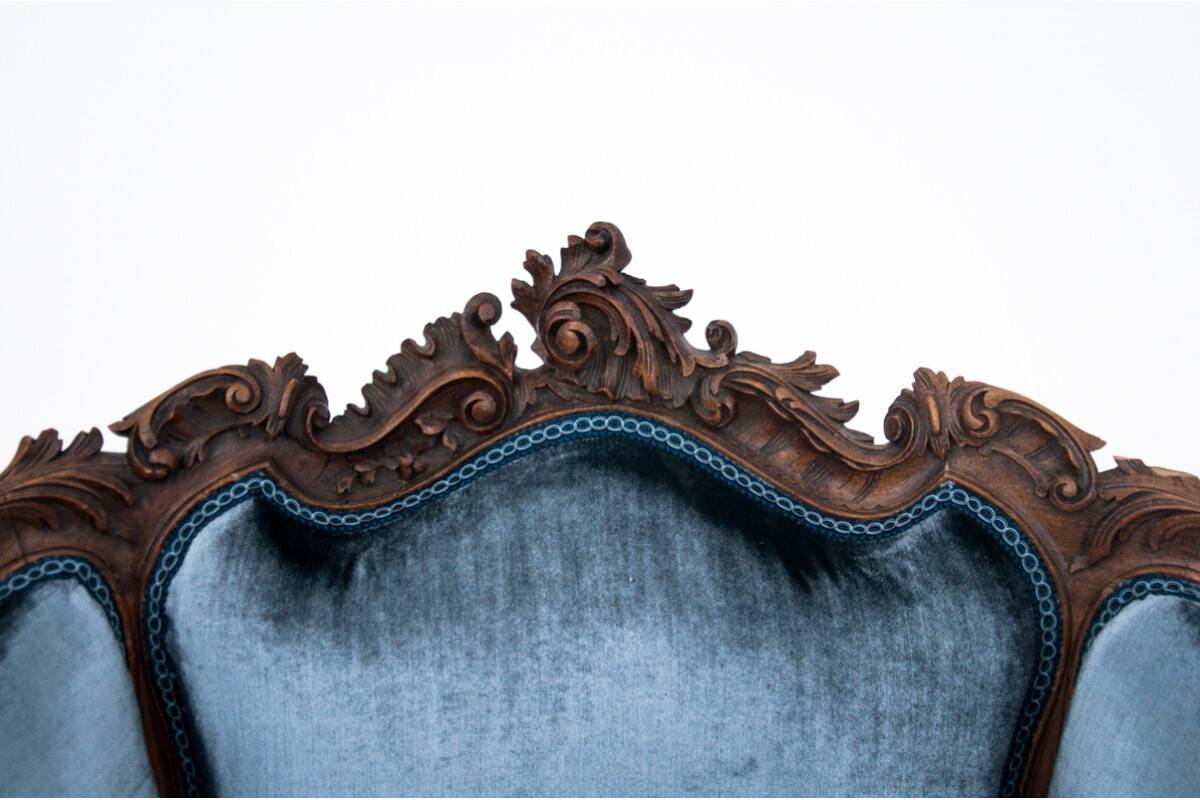 French antique armchairs from around 1890. After renovation.