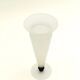 Satin-finished glass conical vase