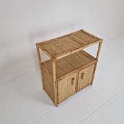 Italian Bamboo and Rattan Cabinet or Bed Side Table, 1980s