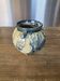 Round vase in chamotte clay / mixed with blue speckled glaze – Signed – H 13.5