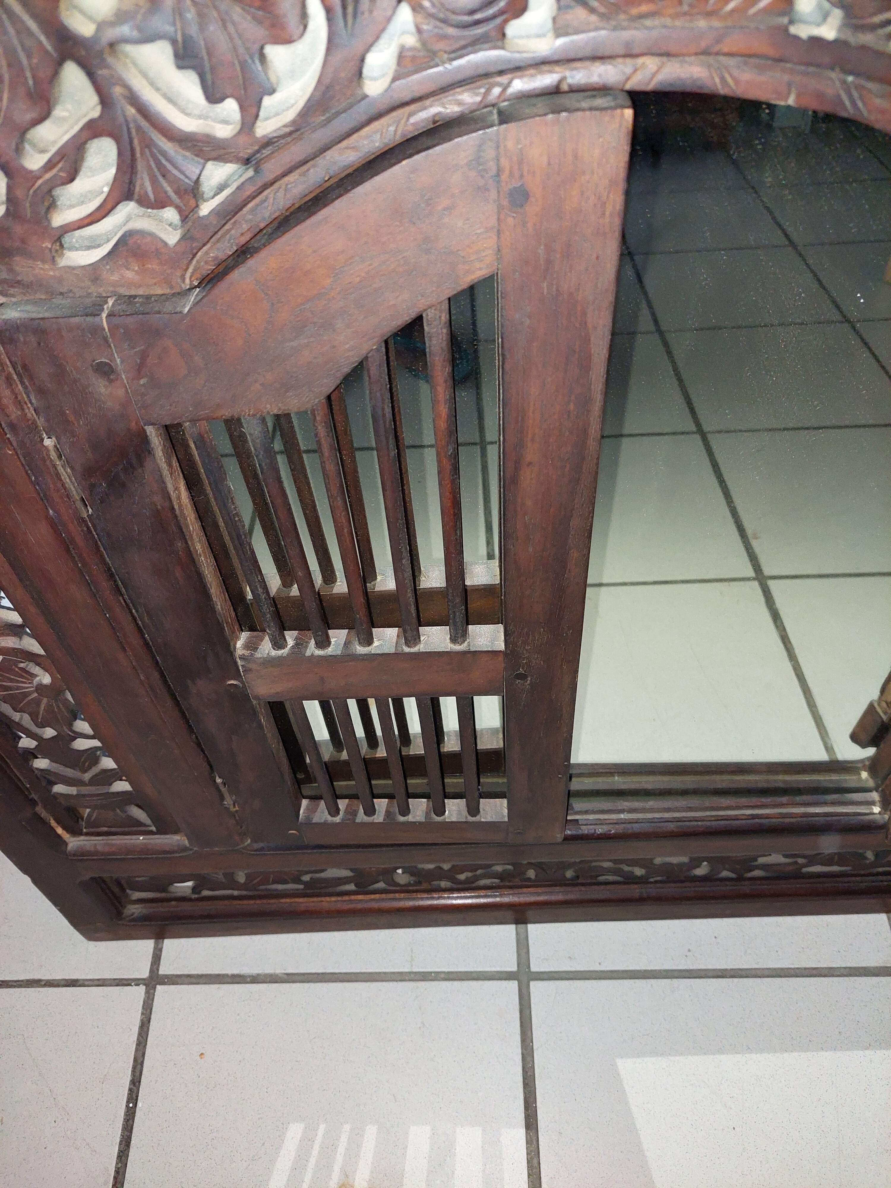 Mirror with shutters carved Indonesian