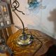 brass lamp 1975 electric working superb blue translucent tulip 42x30