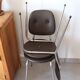 2 chairs 70s in chocolate skaï and chrome metal