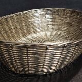 20th century braided silver metal bread basket