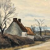 Guillermin M.: oil on panel rural landscape