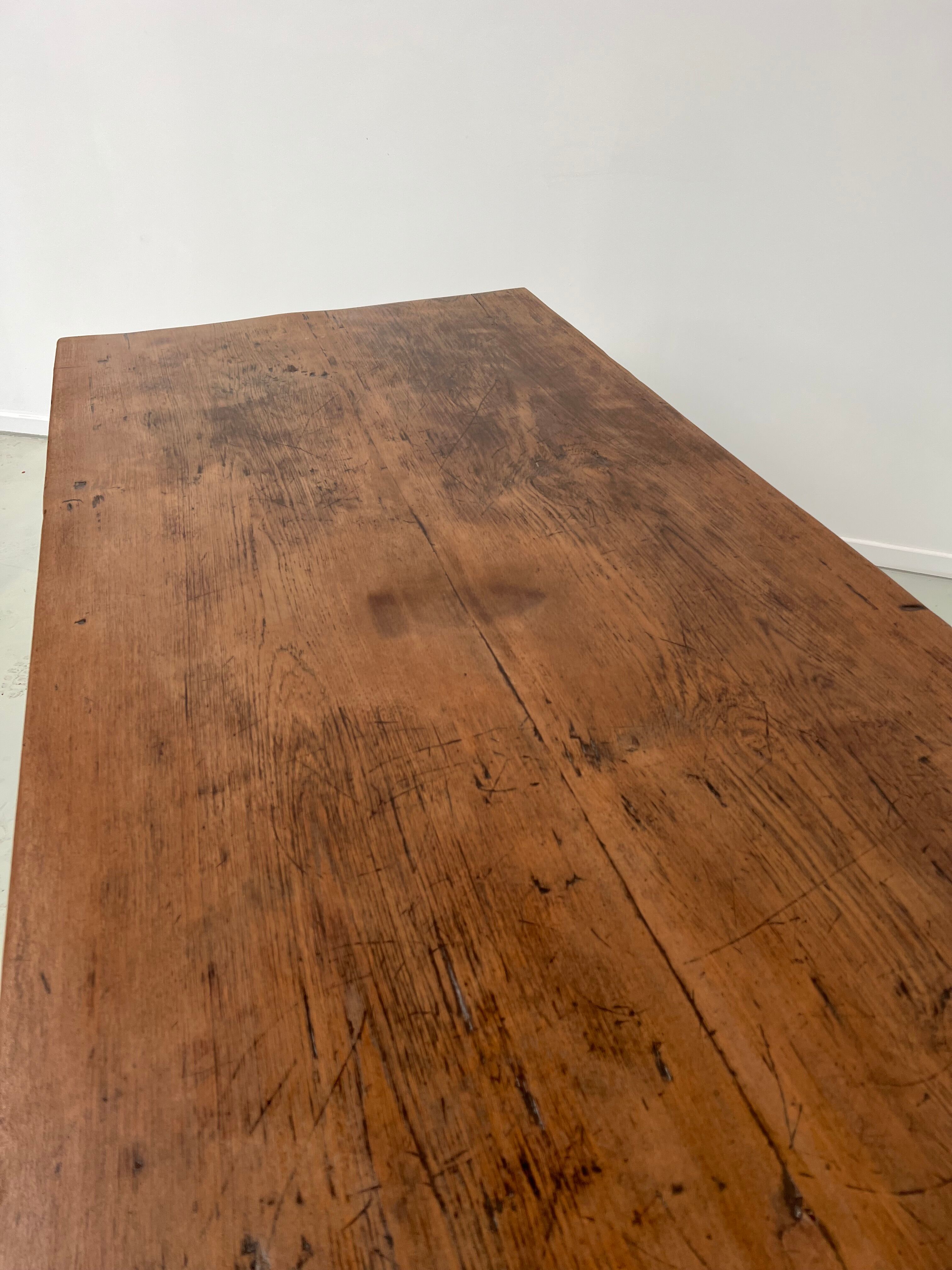 Teak dining table with spindle legs, 50s