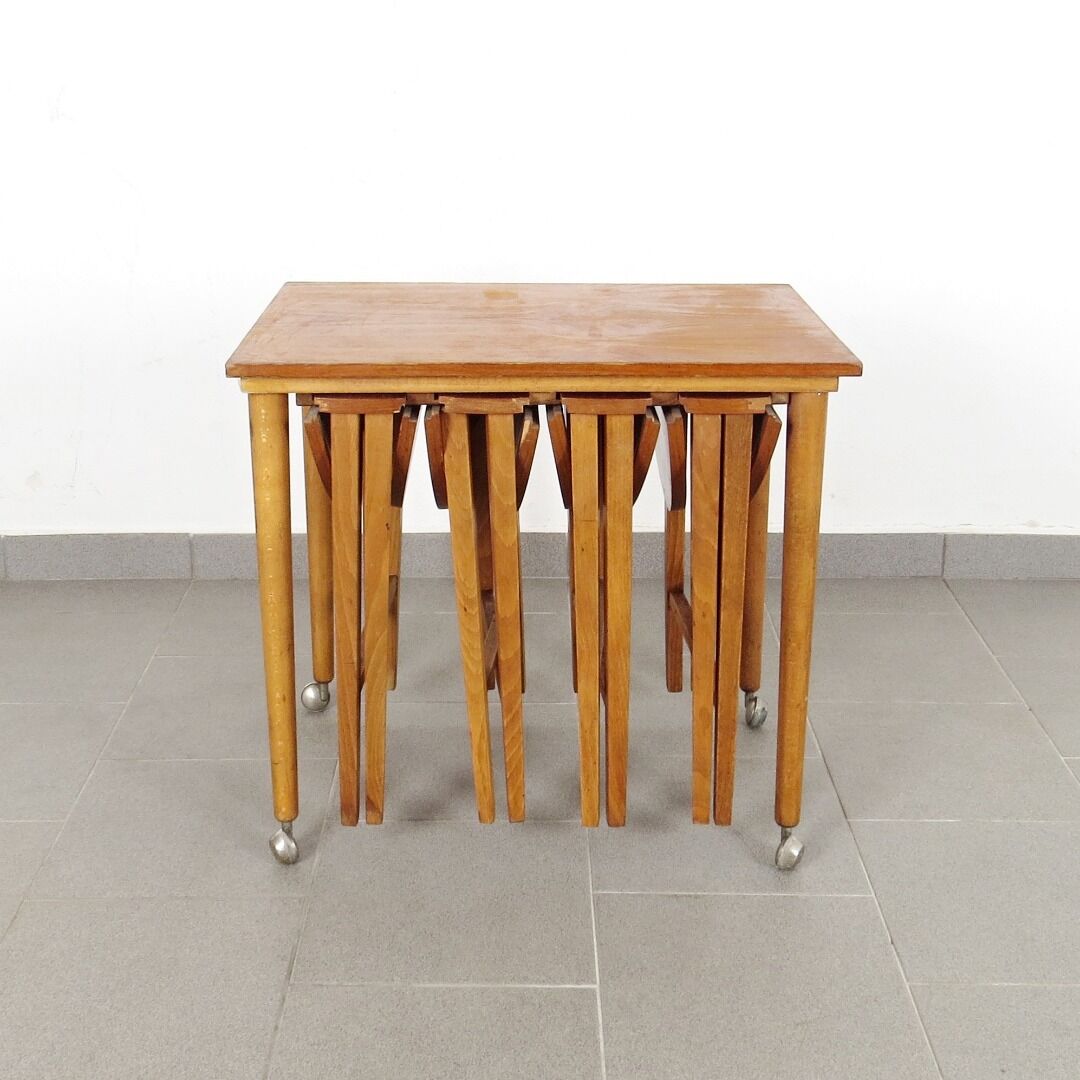 1960's Czechoslovakian nesting tables by Poul Hundevad