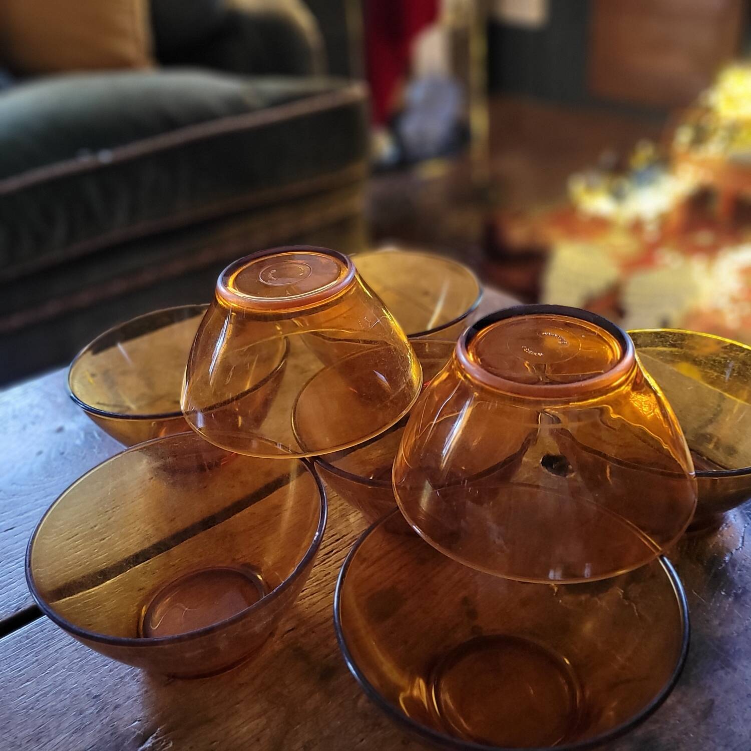 VINTAGE DURALEX Bowls - Amber I.R.R. Tempered Glass