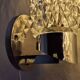 Pair of vintage Art Deco space age chrome and molded glass wall sconces
