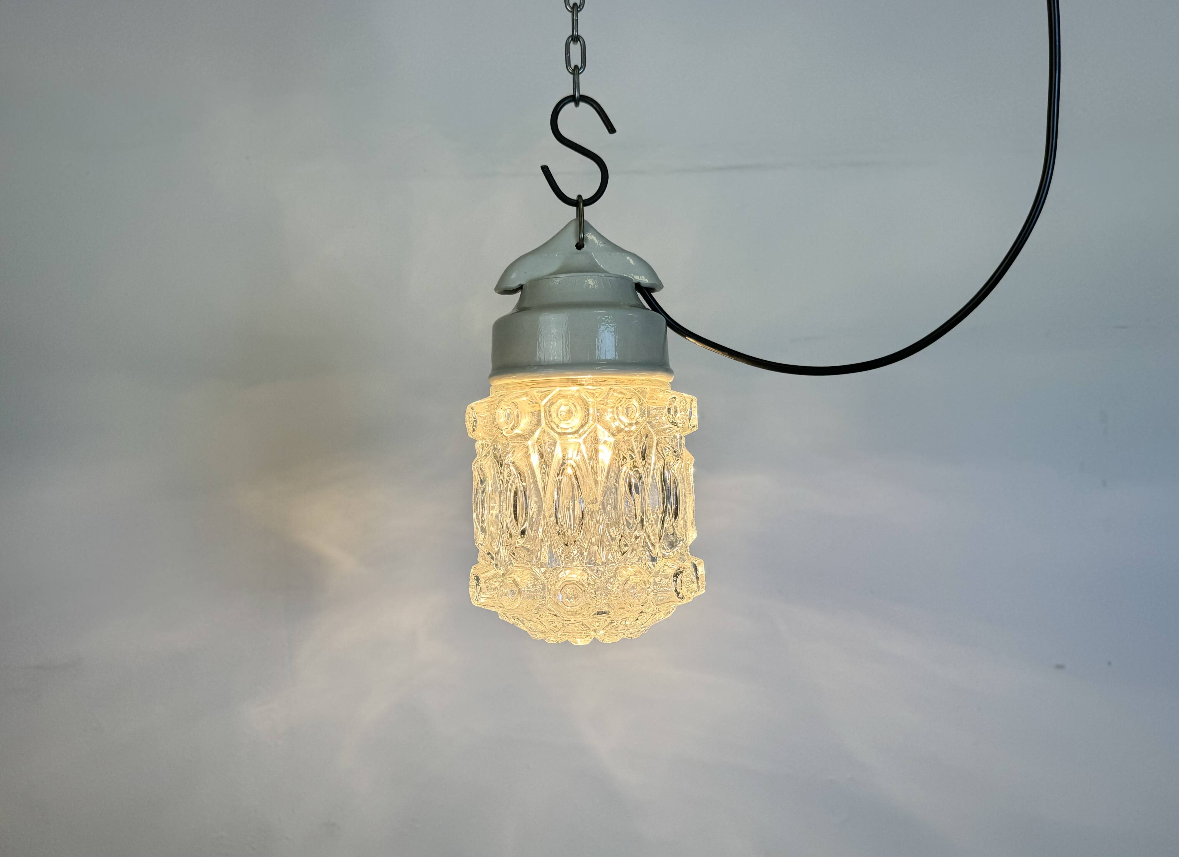 Vintage White Porcelain Pendant Light, 1970s