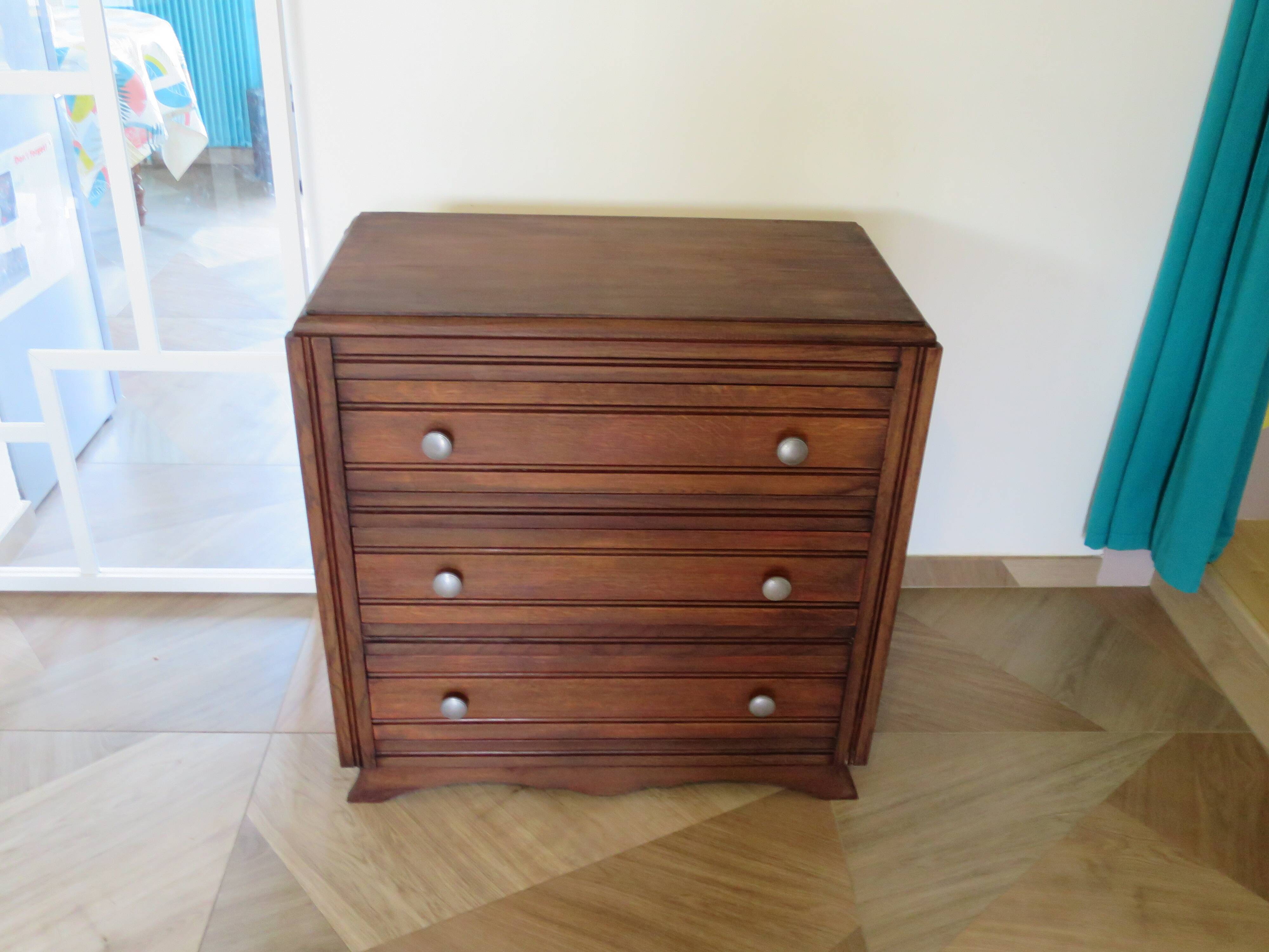 Art Deco chest of drawers - 1950s - mustache-style legs - vintage