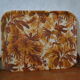 Tray with foliage decoration - 70s - authentic vintage