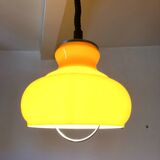 Vintage orange opaline glass pendant light