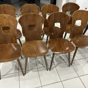 Set of 8 vintage Baumann bistro chairs from the 1970s.