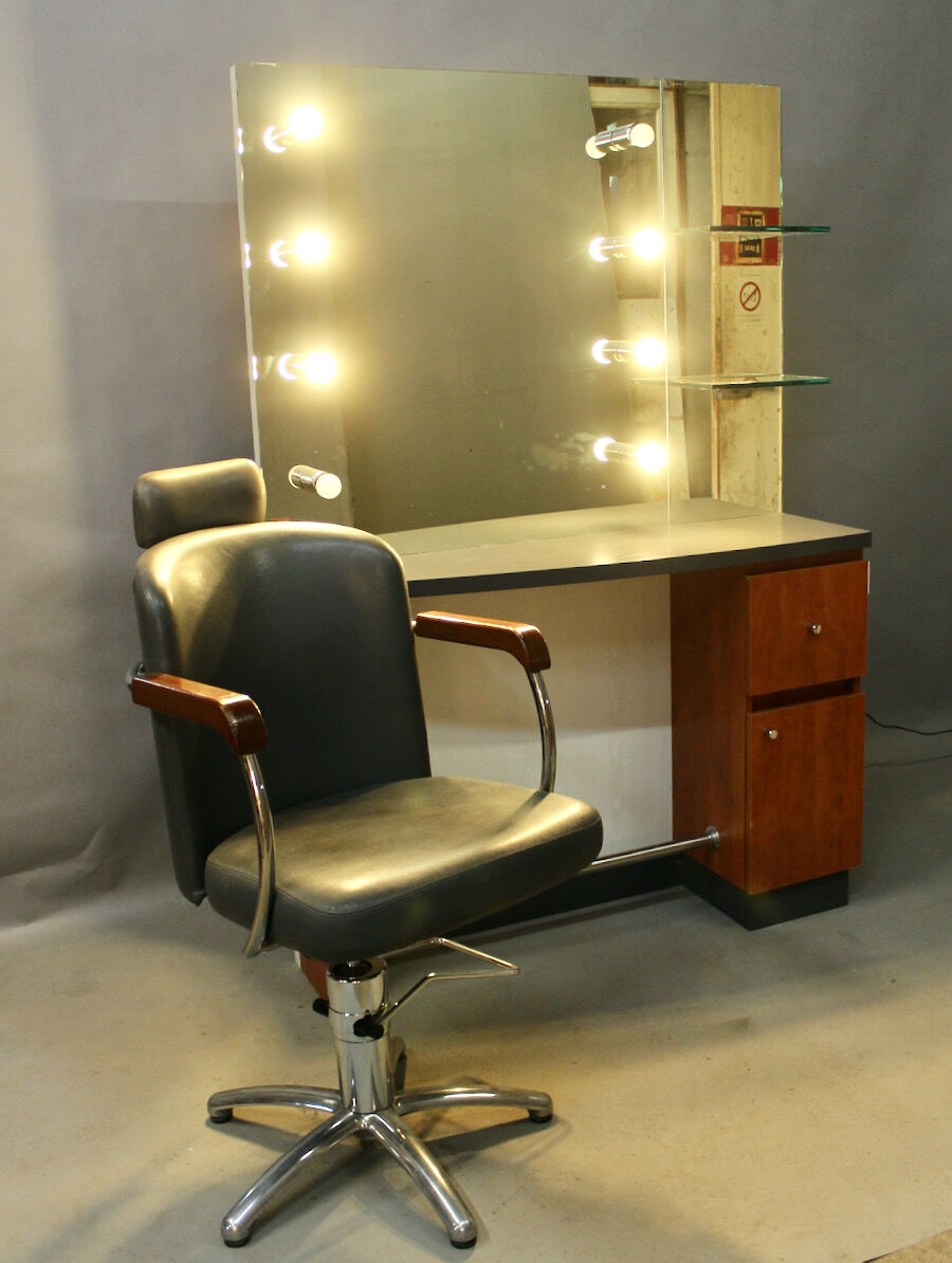 Spotlight hairdresser and her vintage barber chair