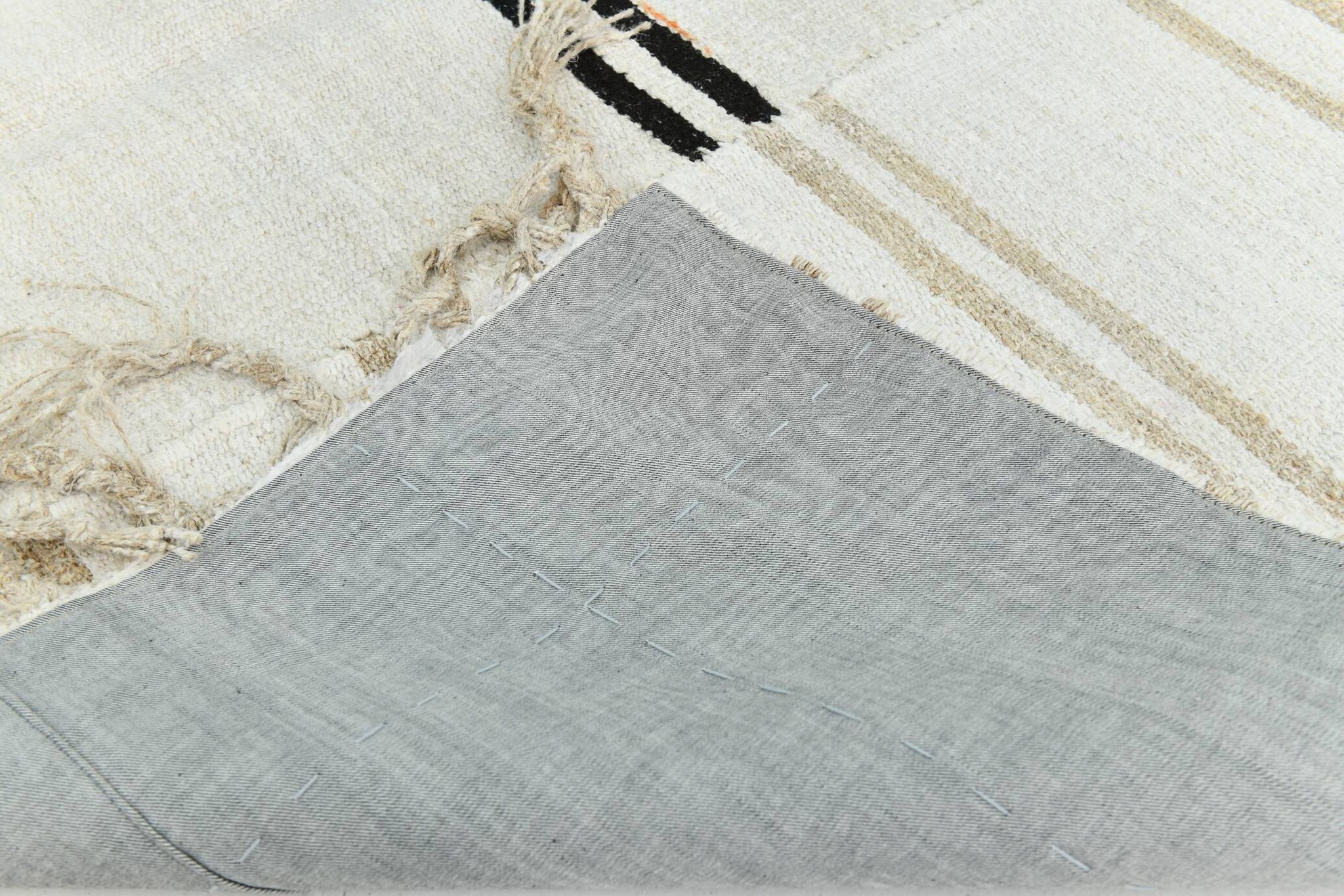 Kilim Turc Écru à Rayures, Style Scandinave, Salon et Chambre, 176x252Cm