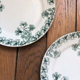 Lot of 4 plates old iron earth pattern "Capucines" BFK
