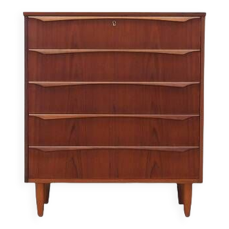 Teak chest of drawers, Danish design, 1970s, production: Denmark