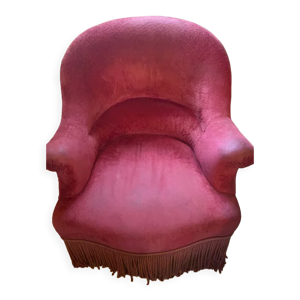 fauteuil crapaud framboise