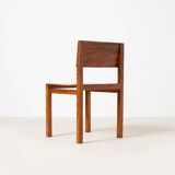 Set of 4 unique Bauhaus modernist dining chairs in birch, Prague, 1940s.