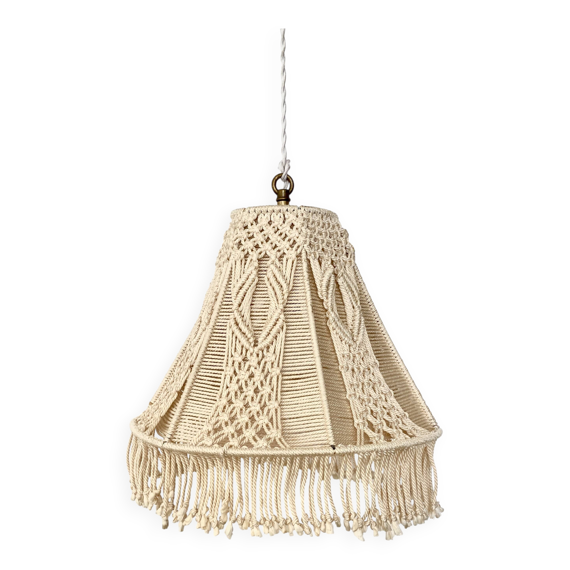 Cotton rope portable lamp, 3 M fabric cable