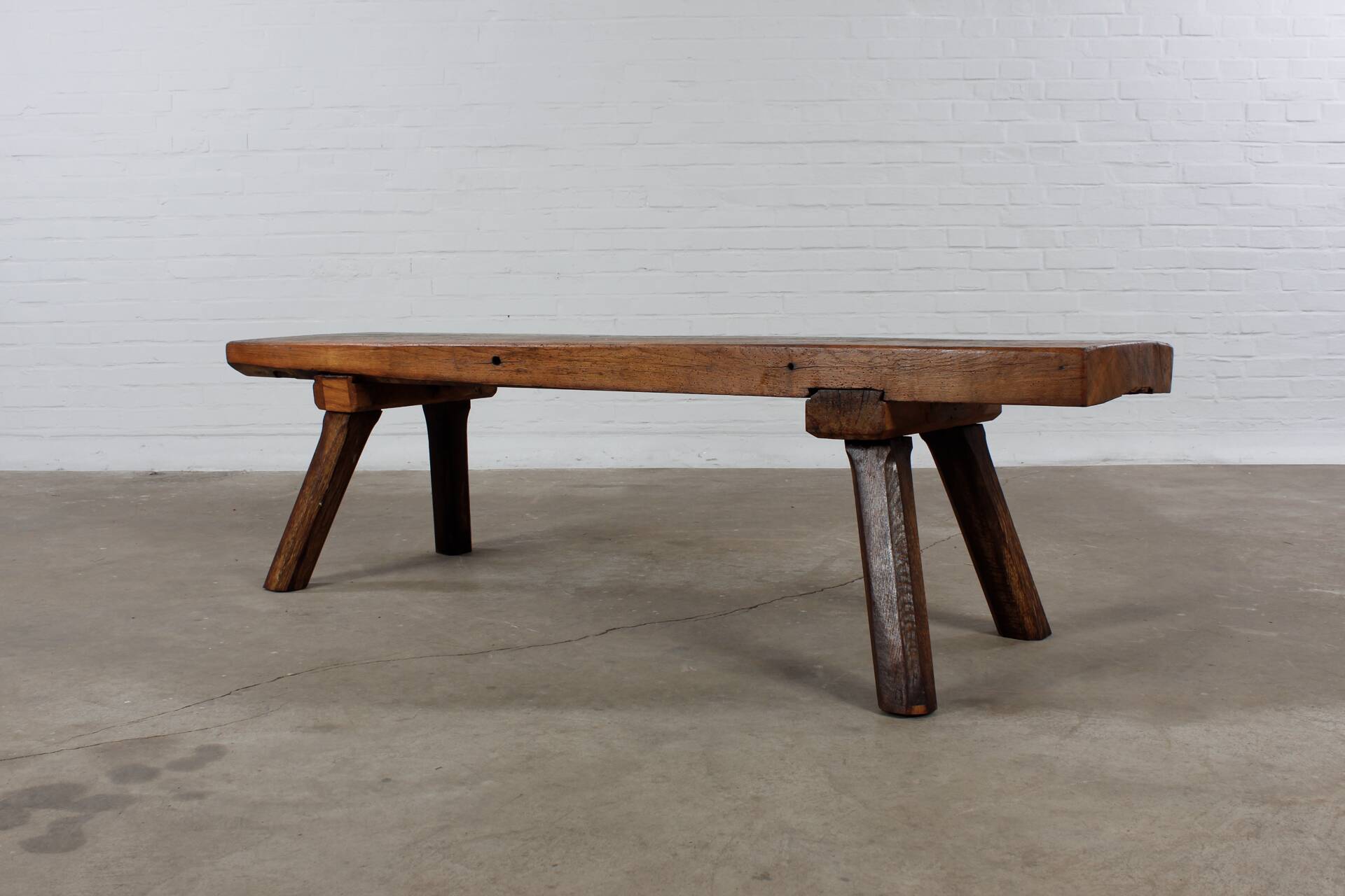 Restaurierte Schlachtebank Sitzbank coffeetable Blumenbank