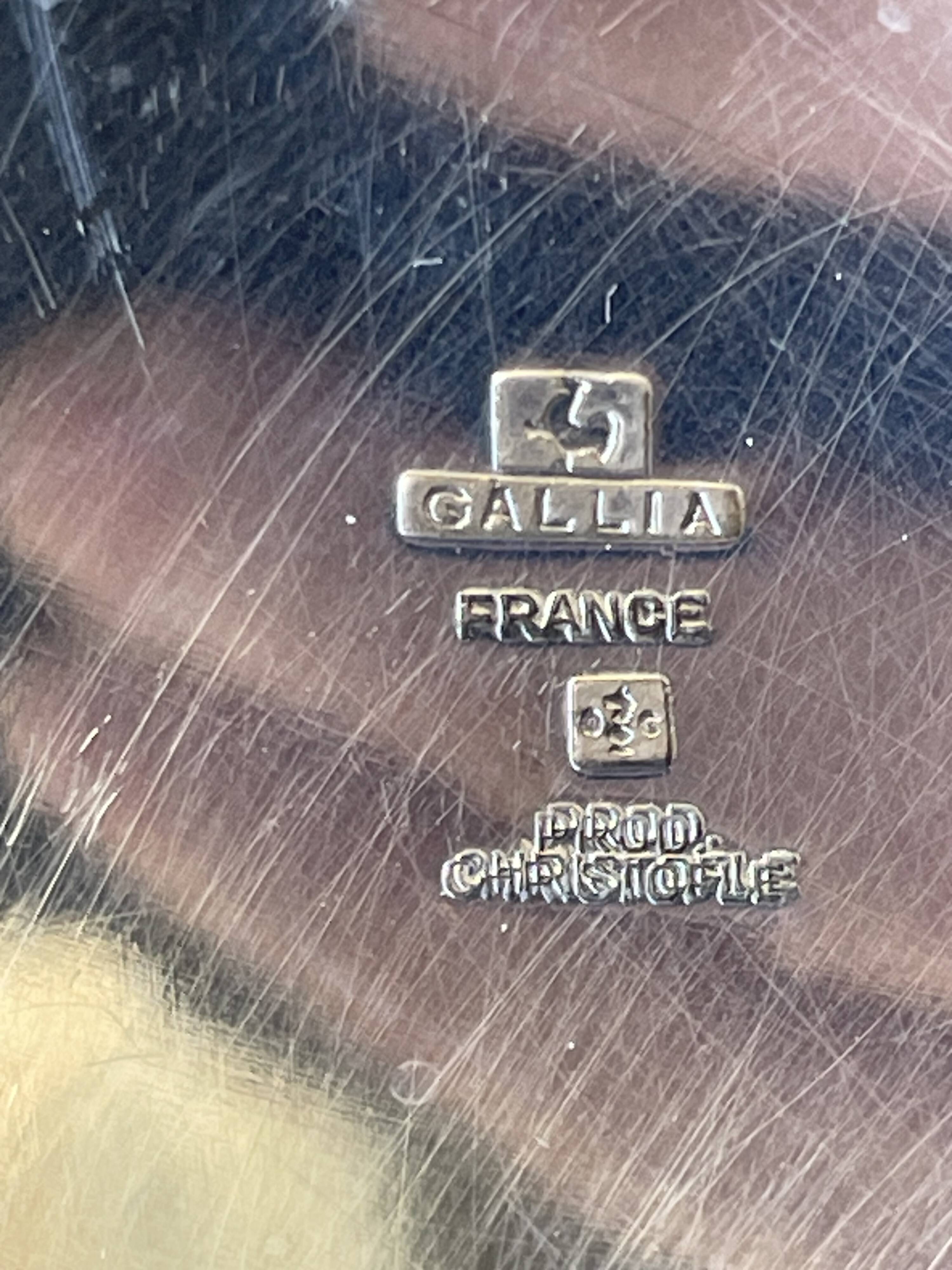 Champagne bucket cooler silver metal shell socket, Gallia Christofle