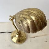1950s brass "shell" desk lamp, vintage lighting