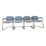 Set of 4 drabert armchairs with chrome legs, 1980