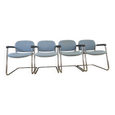 Set de 4 fauteuils drabert  pieds chromés 1980