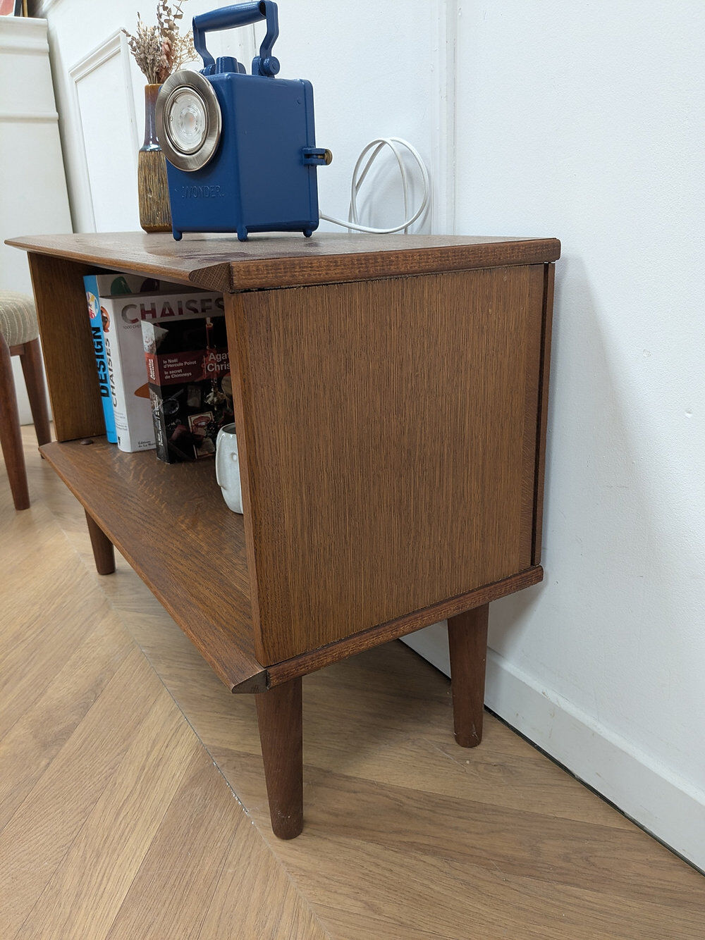 Petit meuble de rangement bois 70s