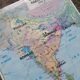 Old school map MDI Indian Union Pakistan Ceylon / Japan Korea