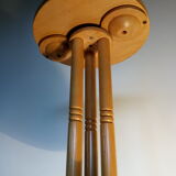 Small smoker's table, side table, Scandinavian blond wood, tripod, vintage 70'