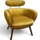 Vintage pair of mustard velvet armchairs from the 20th century.