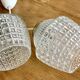 Pair of glass and vintage brass suspension