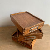 Wooden storage boxes 3 set, 1950