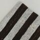 Tapis Kilim moderne rayé blanc et marron foncé