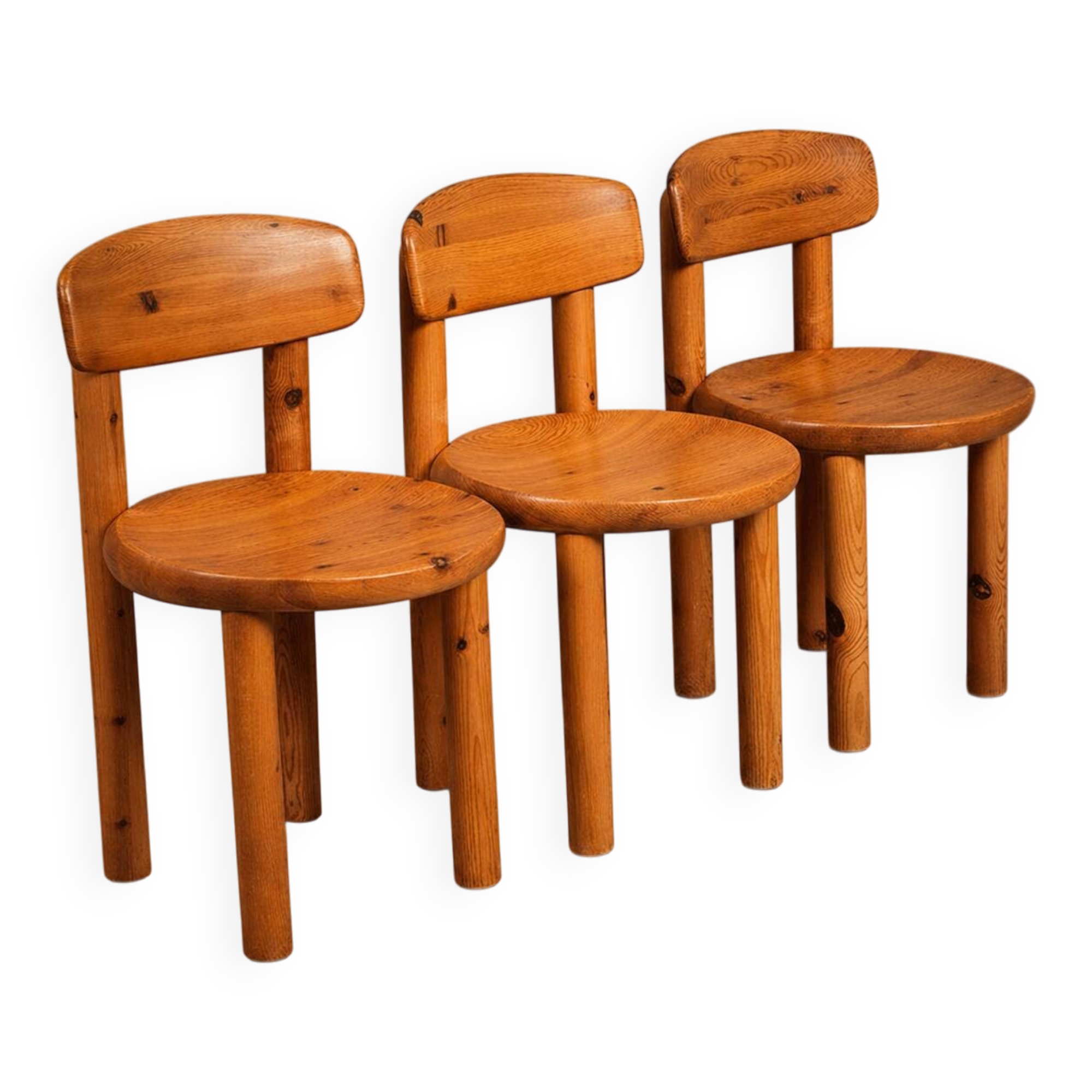 Set of 3 Scandinavian chairs by Rainer Daumilier.
