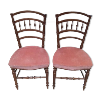 2 chaises de chambre en bois