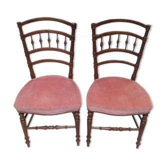 2 wooden bedroom chairs