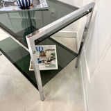 Vintage chrome and smoked glass serving trolley