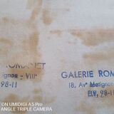 Marcel Saint-Jean (1914-1994) oil on paper - 29 x 65 cm "the red house"