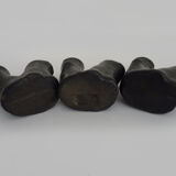 Trio of ceramic vases shaped like tree trunks, signed and numbered