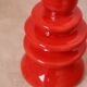 Pair of colorful poppy red ceramic candle holders