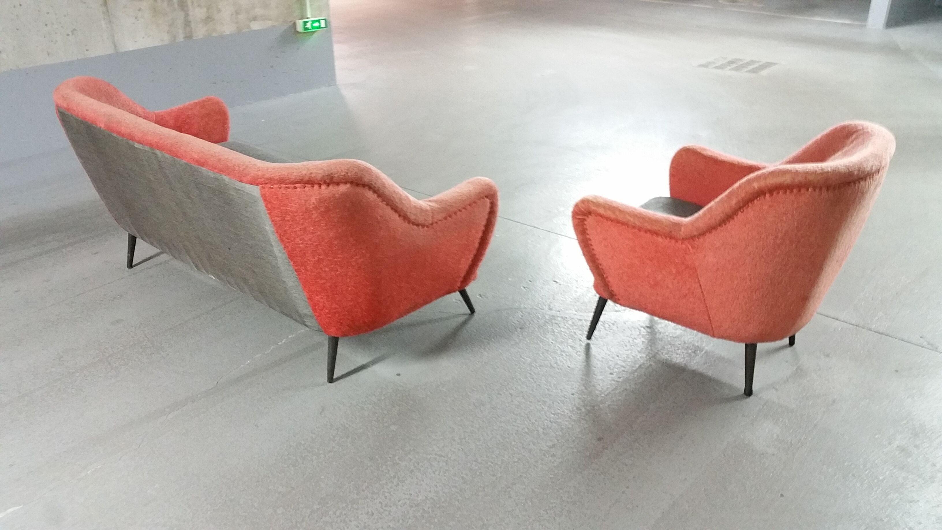 Set 1 1 armchair sofa organic years 50/60