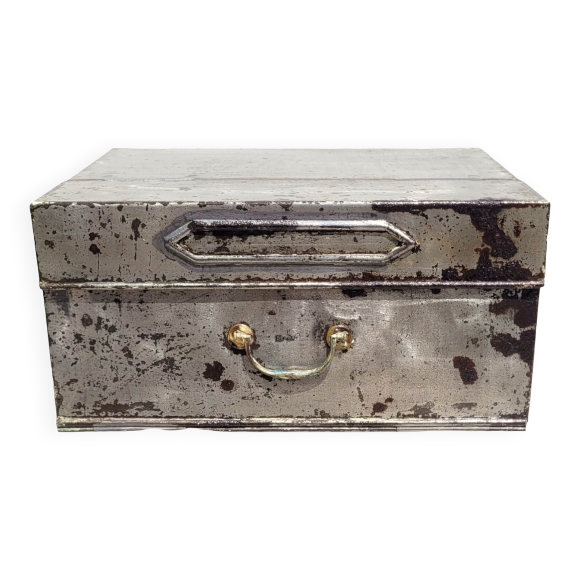 Old sheet metal filing cabinet storage box