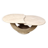 Vintage two tier travertine coffee table, 1970s